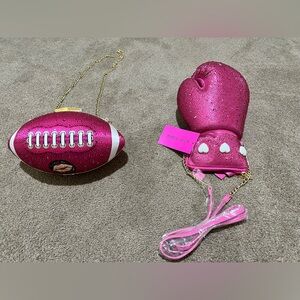 Betsey Johnson Pink Football and Boxing Glove Crossbody Bags